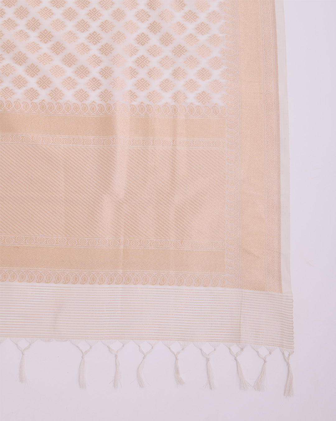 Natural Silk Hand Woven Gold Buta Dupatta