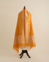 Orange Silk Hand Woven Gold Jaal Dupatta