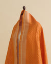 Orange Silk Hand Woven Gold Buta Dupatta