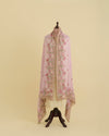 Onion Pink Semi Georgette Dupatta with Kashmiri Work