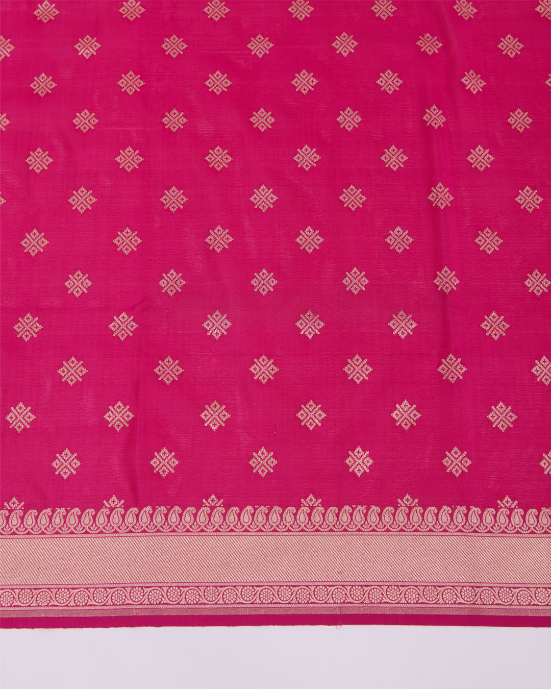 Pink Silk Hand Woven Gold Buta Dupatta