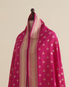 Pink Silk Hand Woven Gold Buta Dupatta