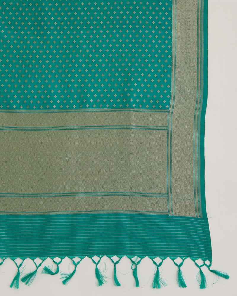 Rama  Silk Hand Woven Gold Buta Dupatta