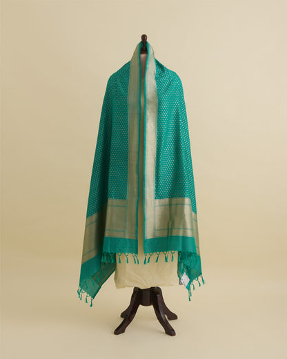Rama  Silk Hand Woven Gold Buta Dupatta