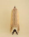 Yellow Semi Georgette Dupatta with Kashmiri Embroidery