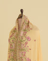 Yellow Semi Georgette Dupatta with Kashmiri Embroidery