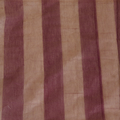 Maroon Silk Tissue Handloom Checks Woven Fabric