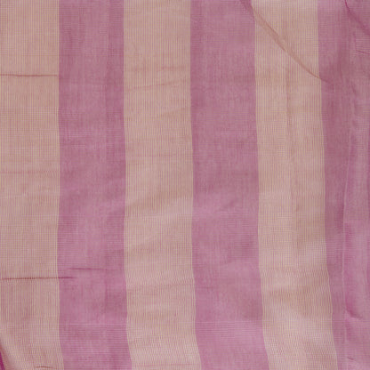 Mauve Silk Tissue Handloom Checks Woven Fabric