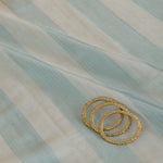 Powder Blue Silk Tissue Handloom Checks Woven Fabric