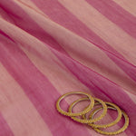 Rani Pink Silk Tissue Handloom Checks Woven Fabric