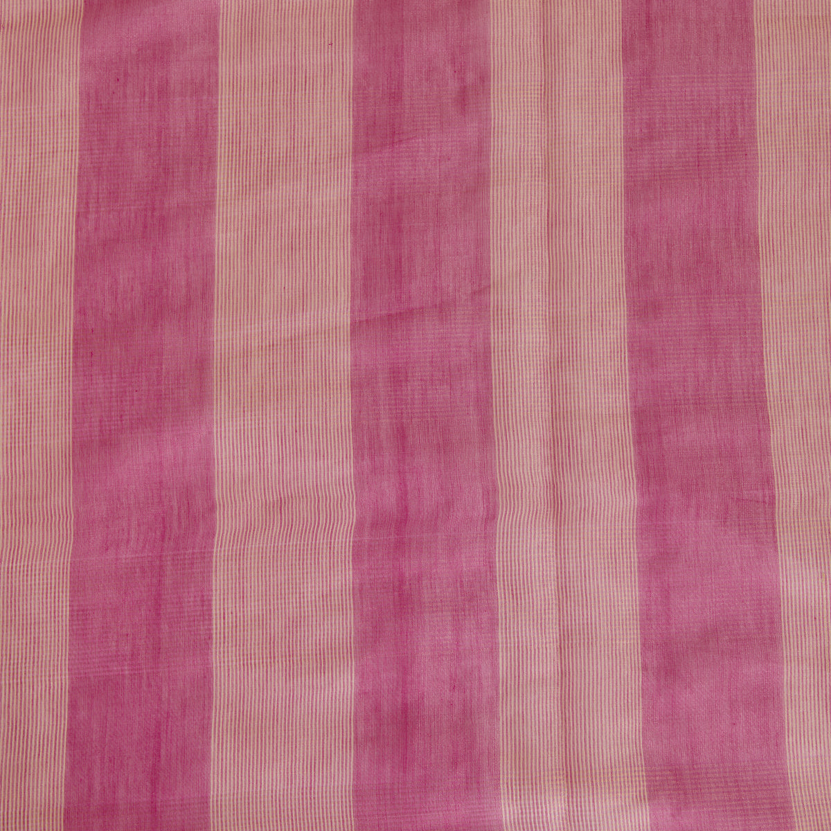 Rani Pink Silk Tissue Handloom Checks Woven Fabric