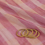 Tomato Red Silk Tissue Handloom Checks Woven Fabric