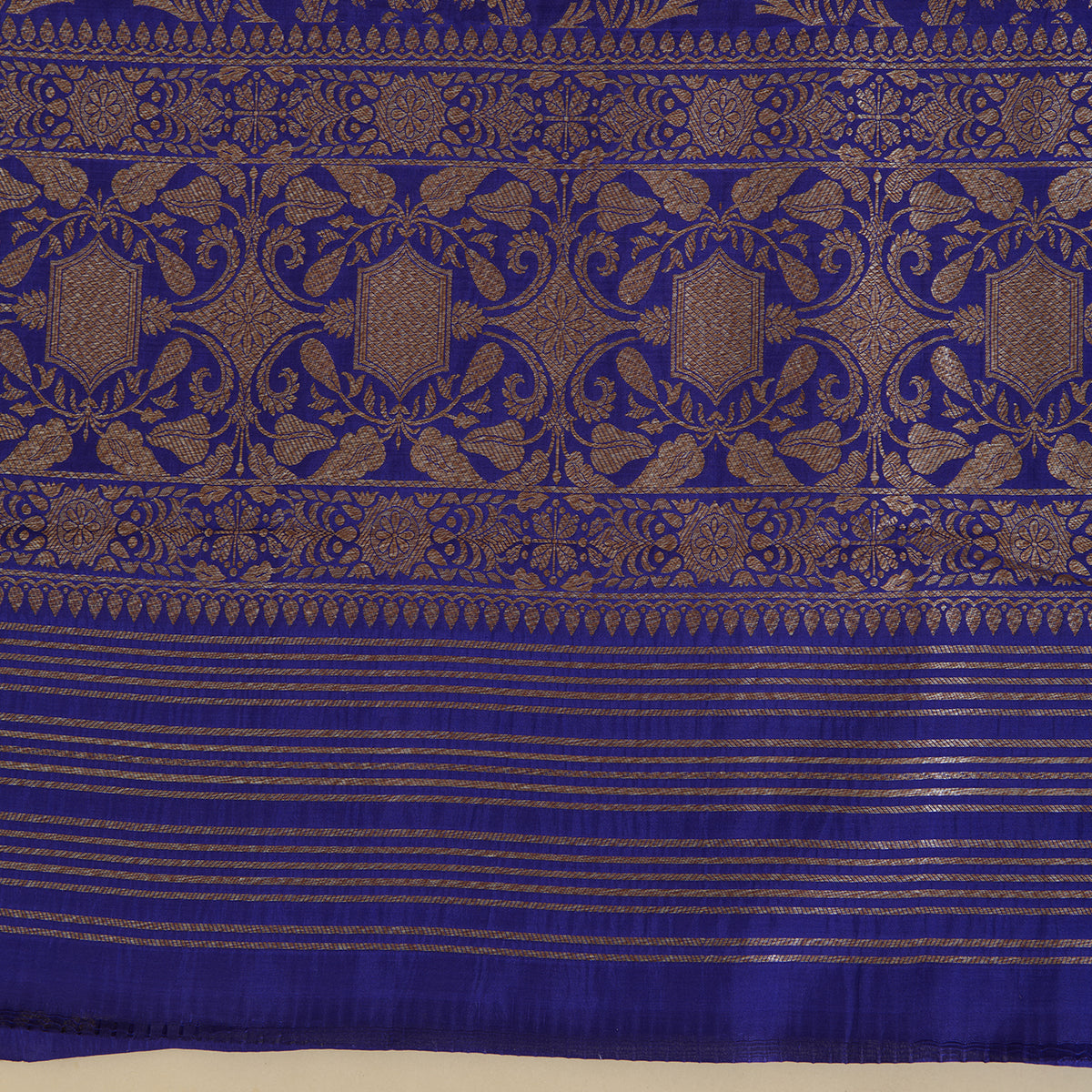 Purple Silk Gold Zari Manikeri Kurta Pant Fabric