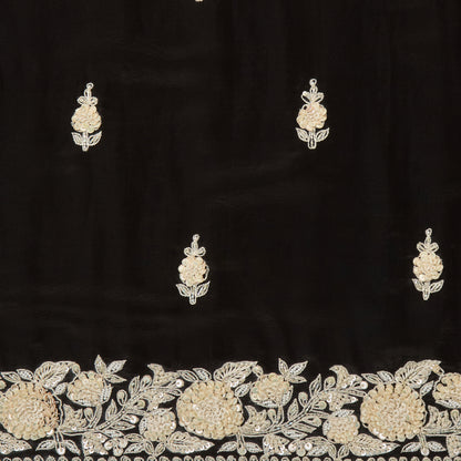 Black Organza Kurta Set with Sequin & Cutdana Heavy Jaal