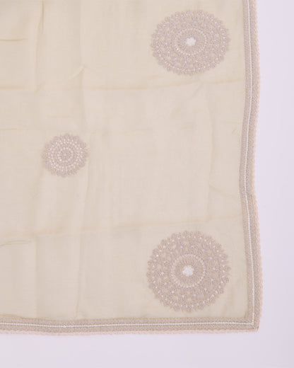 Pista Green Shimmer Tissue Suit with Embroidery & Zari Dupatta