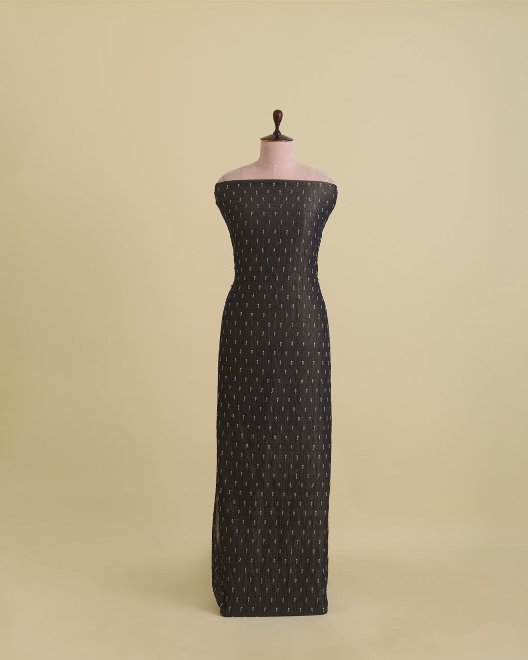 Tissue Kasab Zari & Sequins Buti Embroidery Fabric – Dusty Brown