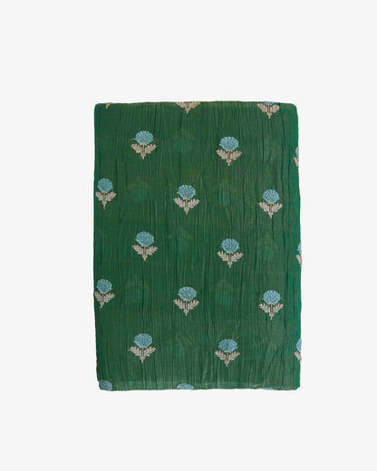 Tissue Kasab Zari Buta Embroidery Fabric – Green