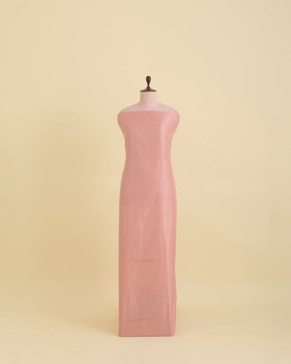 Light Peach Tanchoi Gold/Silver Dots Woven