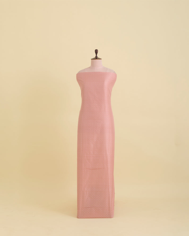 Light Peach Tanchoi Gold/Silver Dots Woven