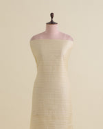 Natural Tussar Gold Checks Woven Fabric