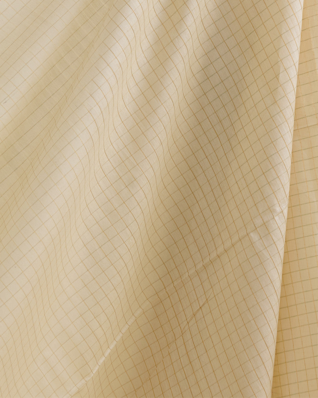 Natural Tussar Gold Checks Woven Fabric