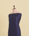 Navy Blue Tanchoi Gold & Silver Dots Woven