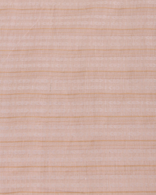 Natural Tussar Tissue Self Stripes Fabric
