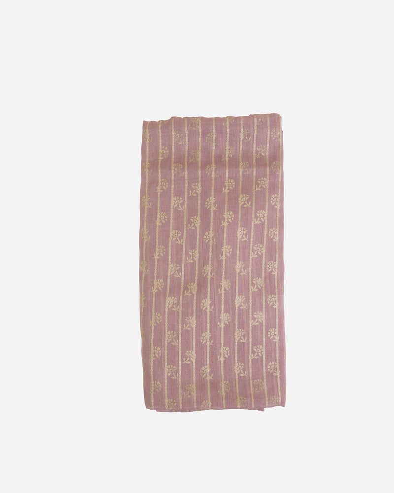 Pink Tissue Fabric with Gold Stripes and Kadi Print