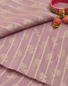 Pink Tissue Fabric with Gold Stripes and Kadi Print