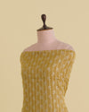 Yellow Tissue Fabric with Gold Stripes and Kadi Print