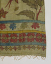 Dusty Green Tussar Kalamkari Printed Dupatta