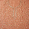 Dusty Peach Silk Tissue Kurta Set with Cutdana & Jaal Print