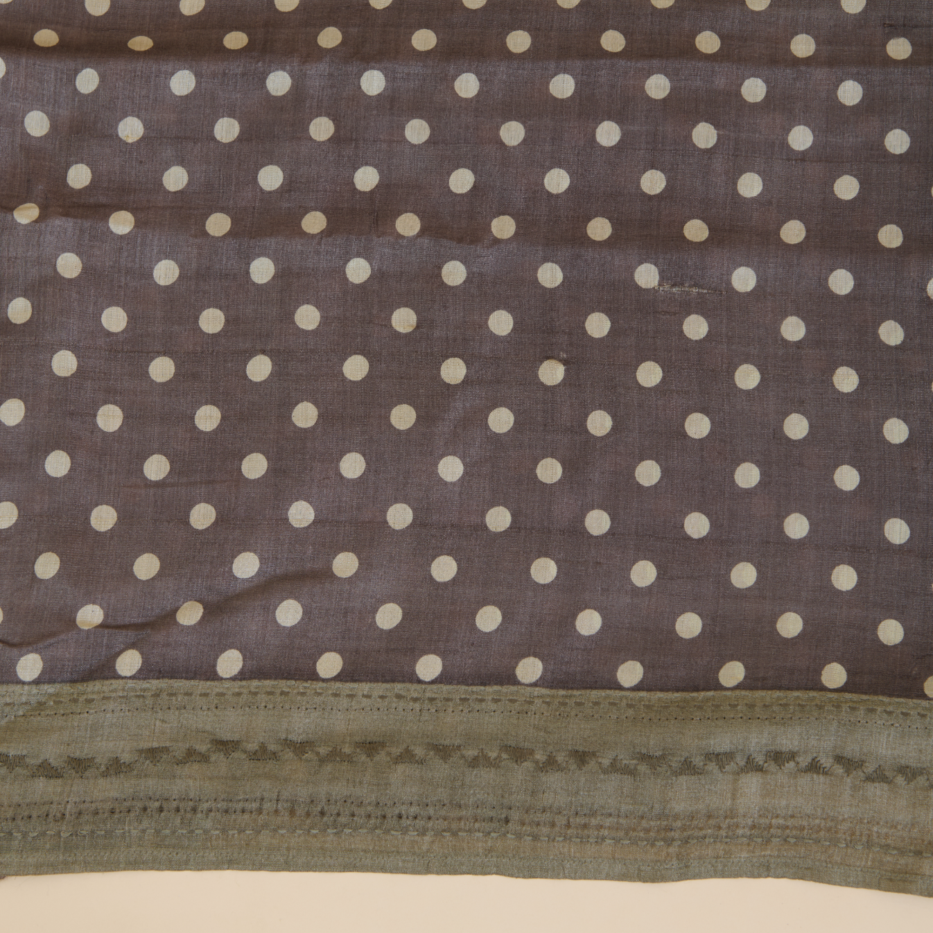 Dark Grey Tussar Silk Printed Kurta with Embroidered Dupatta