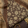 Dusty Grey Tussar Silk Printed Suit with Tussar Silk Dupatta
