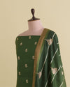 Green Tussar Silk Kurta with Resham & Zari Embroidery with Dupatta