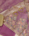 Lilac Matt Tissue Kurta Set with Sequin, Dori & Resham Embroidery