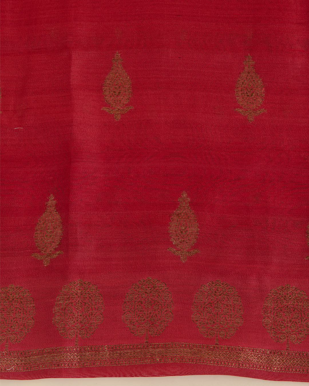 Maroon Tussar Silk Suit with Handwoven Buti & Organza Dupatta