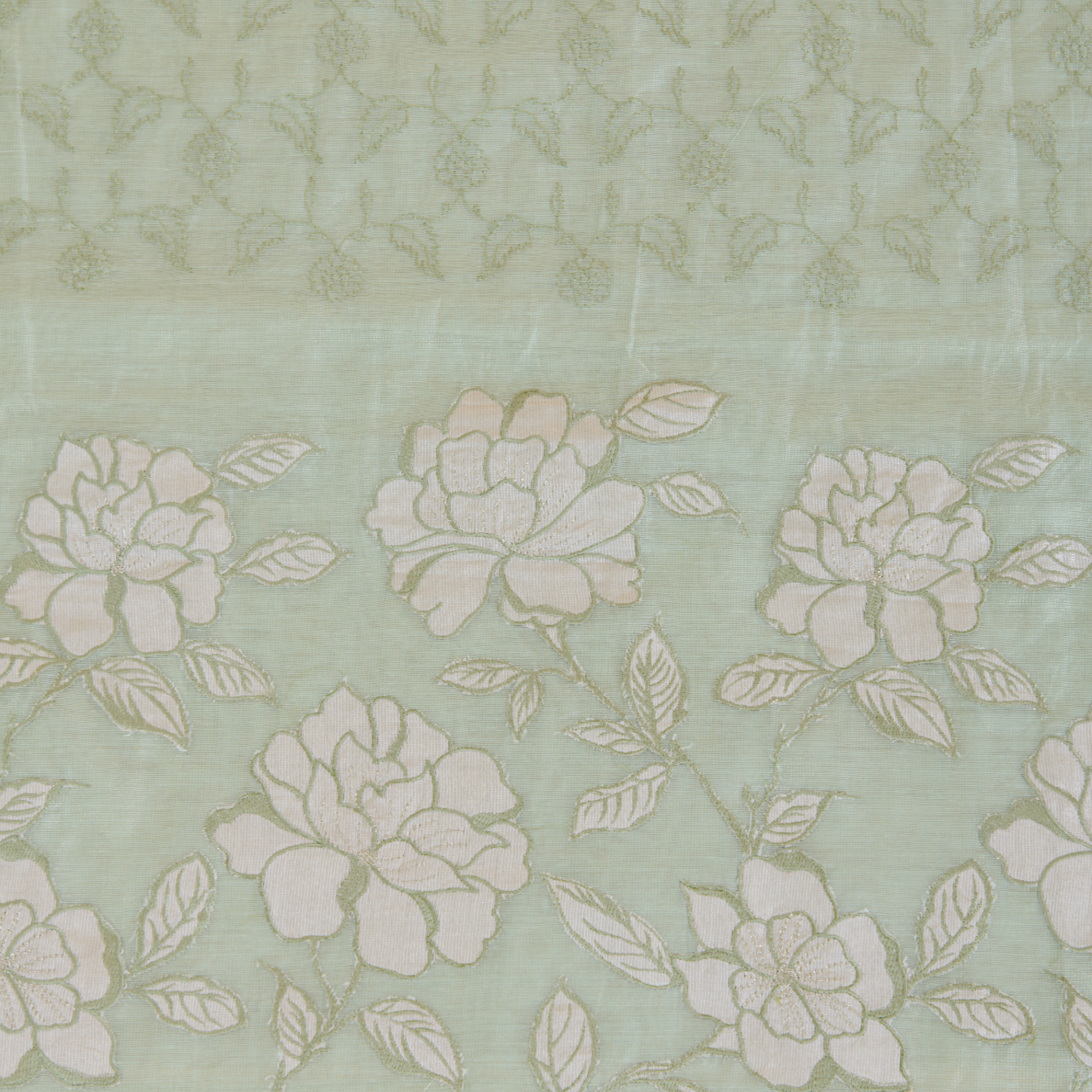 Pista Green Tissue Chanderi Embroidered Suit