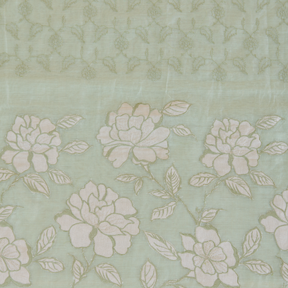Pista Green Tissue Chanderi Embroidered Suit