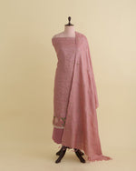 Peach Tussar Silk Kurta with Resham Embroidery & Matching Dupatta Suit Piece
