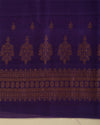 Purple Tussar Silk Suit with Woven Butta Kurta and Organza Dupatta