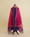 Purple Tussar Silk Suit with Woven Butta Kurta and Organza Dupatta