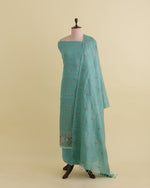 Tussar Silk Kurta Suit with Resham Embroidery Sea Green