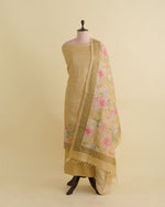 Tussar Silk Digital Printed Kurta Suit with Dupatta & Bottom Yellow