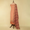 Onion Pink Upada Silk Embroidered Suit with Organza Tissue Dupatta