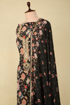 Black Viscose Crepe Embroidered Suit with Dupatta 