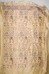 Yellow Silk Tissue Kurta Set with Resham & Zari Embroidery