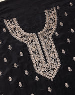 Black Organza Kurta Set with Zari, Bead & Cutdana Work