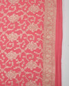 Rose Pink Georgette Jamavar Kurta Set with Matching Dupatta
