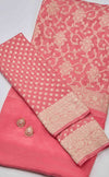 Rose Pink Georgette Jamavar Kurta Set with Matching Dupatta